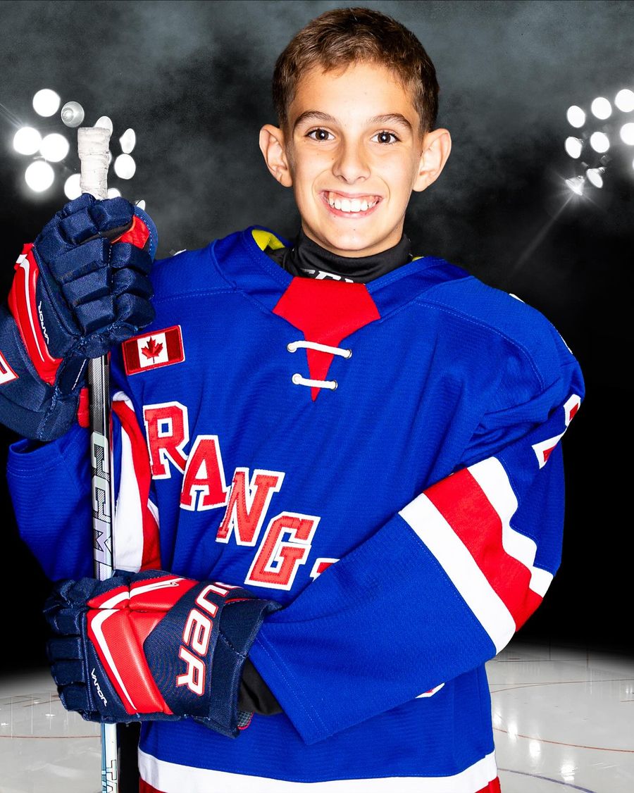 Keigan van de Graaf in his Kitchener Rangers JR jersey